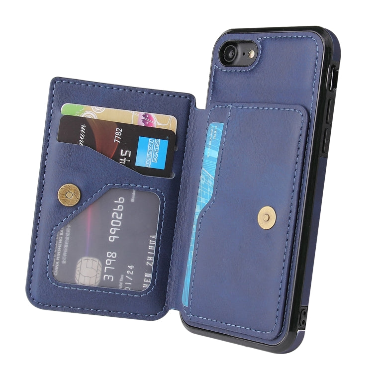 For iPhone SE 2022 / SE 2020 / 8 / 7 Calf Texture Magnetic Case