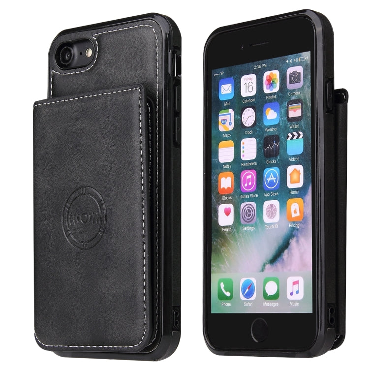 For iPhone SE 2022 / SE 2020 / 8 / 7 Calf Texture Magnetic Case