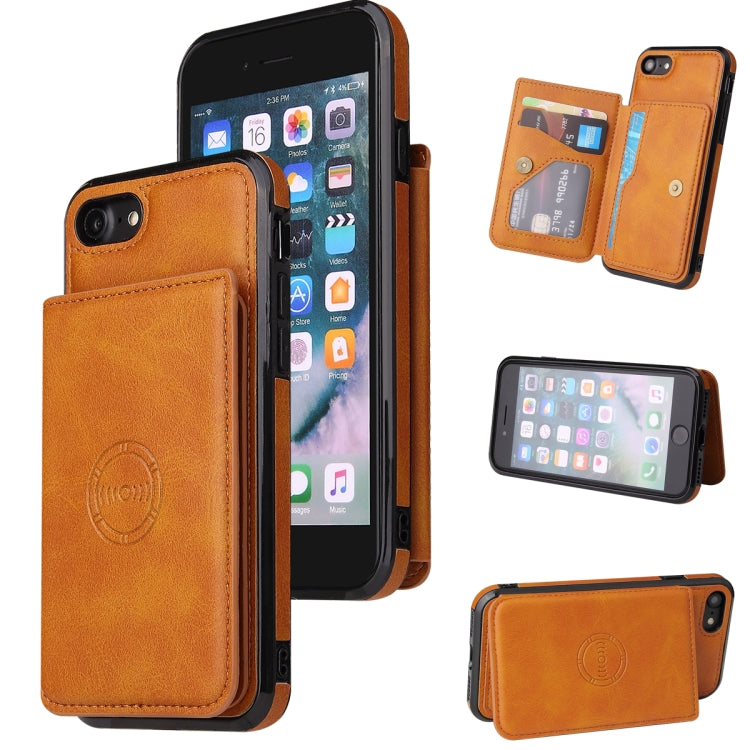 For iPhone SE 2022 / SE 2020 / 8 / 7 Calf Texture Magnetic Case