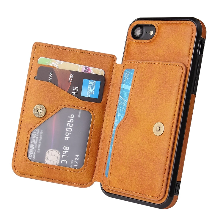 For iPhone SE 2022 / SE 2020 / 8 / 7 Calf Texture Magnetic Case