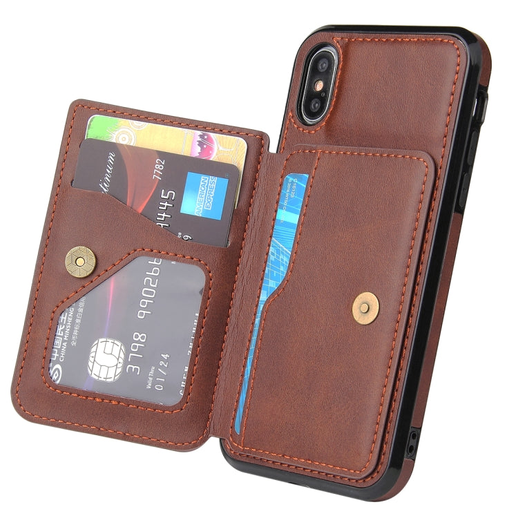 For iPhone XS Max Calf Texture Magnetic Case