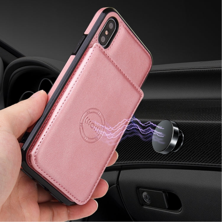 For iPhone XS Max Calf Texture Magnetic Case