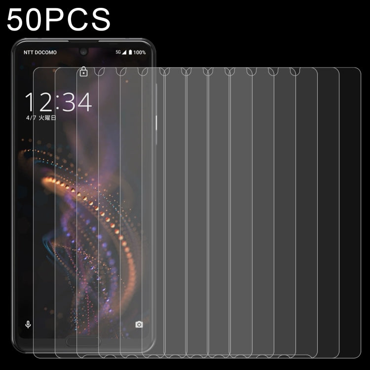 50 PCS 0.26mm 9H 2.5D Tempered Glass Film For Sharp Aquos R5G