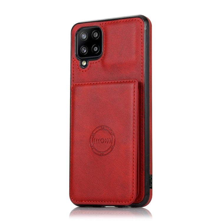 For Samsung Galaxy A12 5G Calf Texture Magnetic Card Bag PU Phone Case