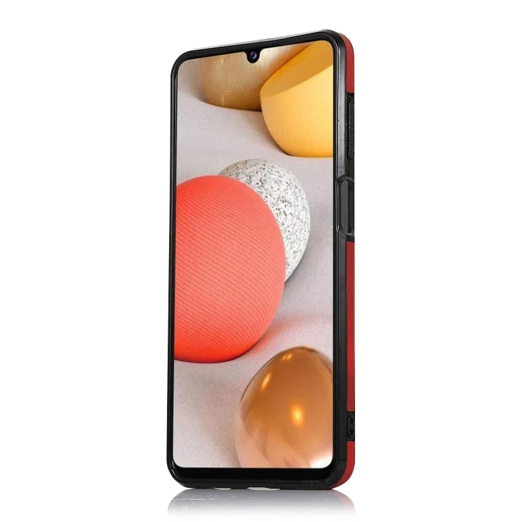 For Samsung Galaxy A12 5G Calf Texture Magnetic Card Bag PU Phone Case
