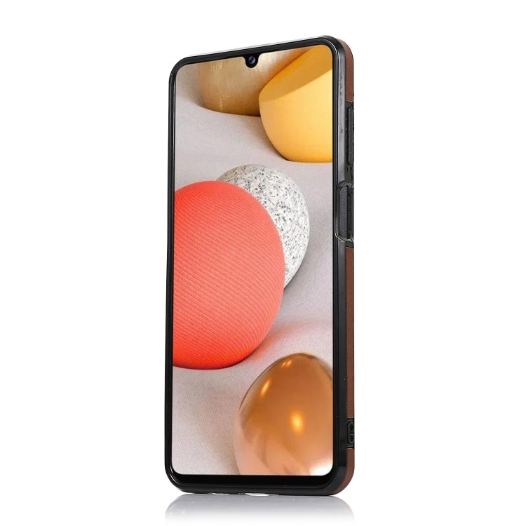 For Samsung Galaxy A12 5G Calf Texture Magnetic Card Bag PU Phone Case