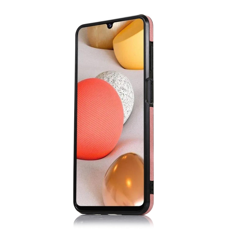 For Samsung Galaxy A12 5G Calf Texture Magnetic Card Bag PU Phone Case