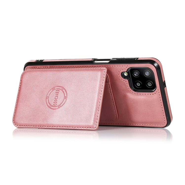 For Samsung Galaxy A12 5G Calf Texture Magnetic Card Bag PU Phone Case