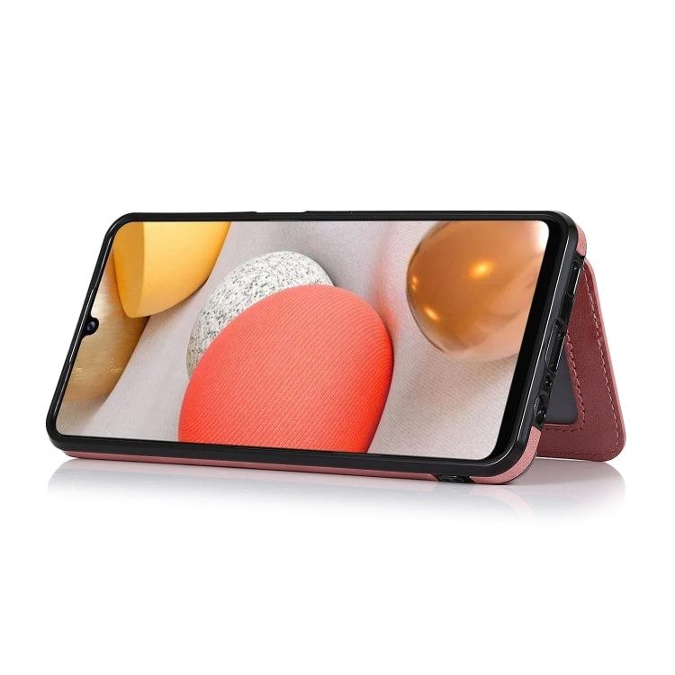 For Samsung Galaxy A12 5G Calf Texture Magnetic Card Bag PU Phone Case