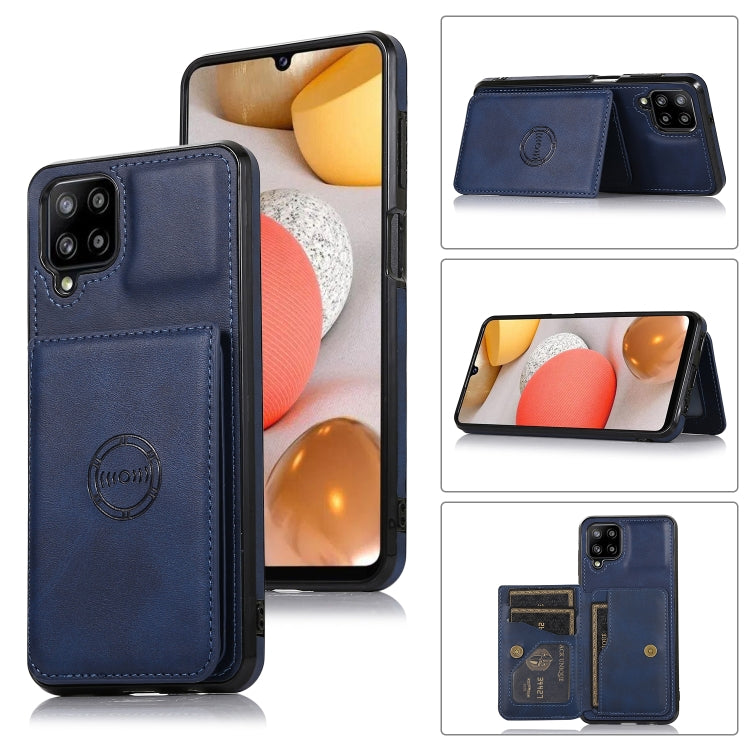 For Samsung Galaxy A12 5G Calf Texture Magnetic Card Bag PU Phone Case