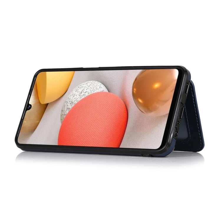 For Samsung Galaxy A12 5G Calf Texture Magnetic Card Bag PU Phone Case