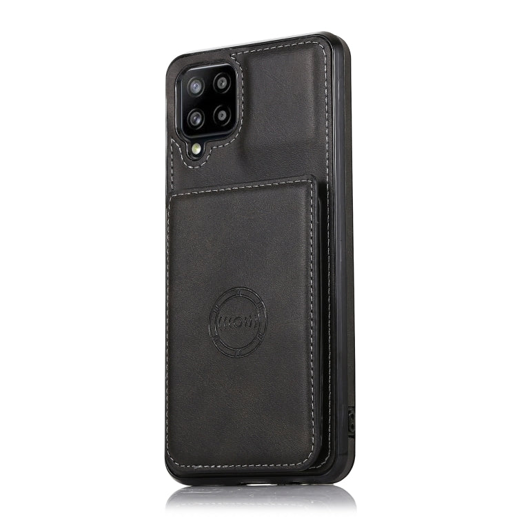 For Samsung Galaxy A12 5G Calf Texture Magnetic Card Bag PU Phone Case