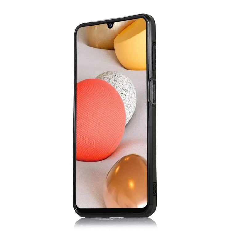 For Samsung Galaxy A12 5G Calf Texture Magnetic Card Bag PU Phone Case