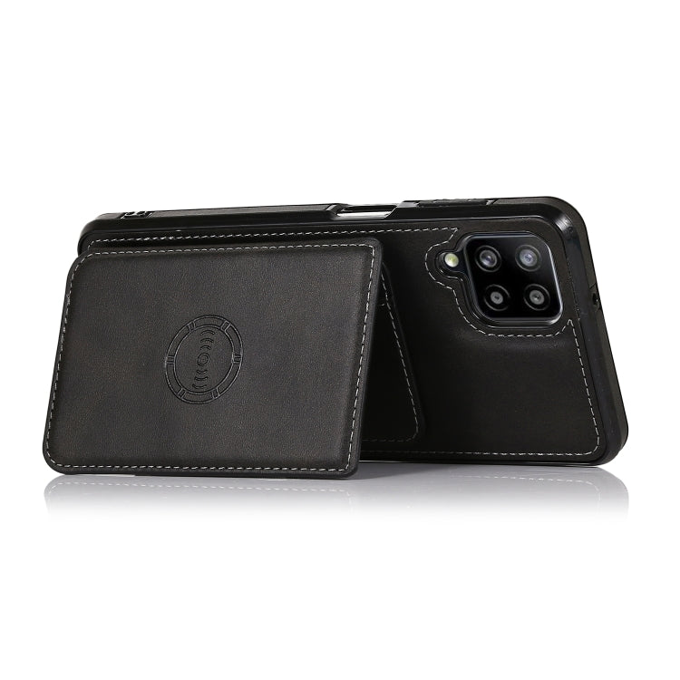 For Samsung Galaxy A12 5G Calf Texture Magnetic Card Bag PU Phone Case