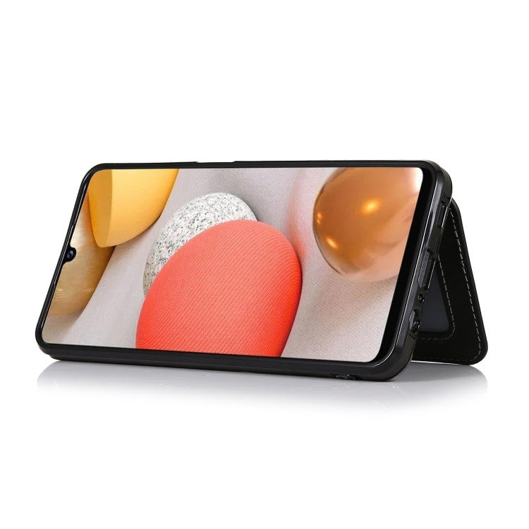 For Samsung Galaxy A12 5G Calf Texture Magnetic Card Bag PU Phone Case