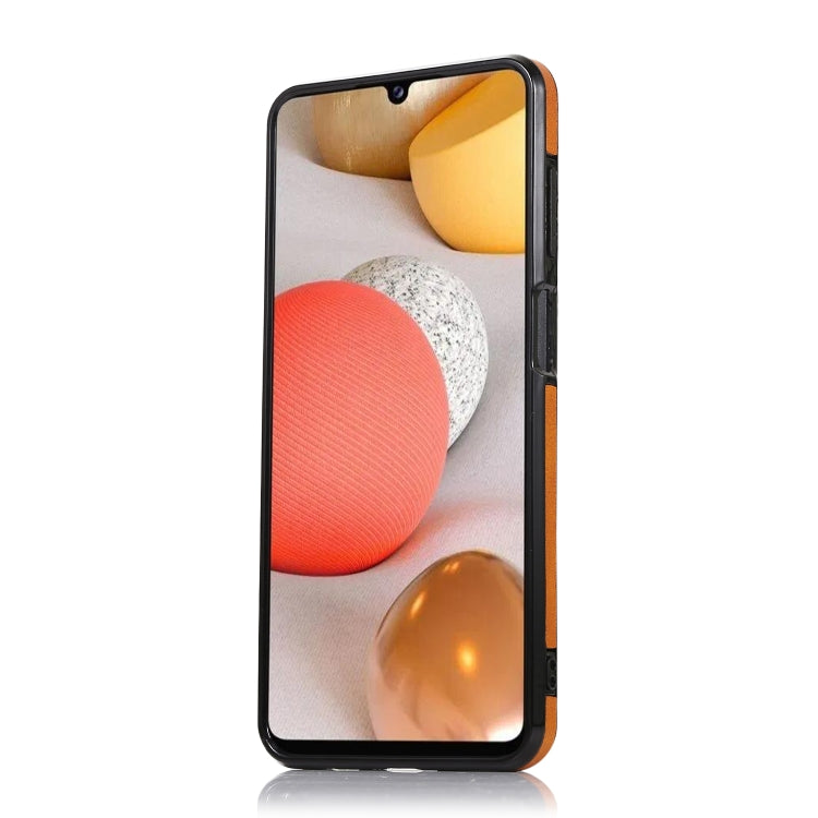 For Samsung Galaxy A12 5G Calf Texture Magnetic Card Bag PU Phone Case