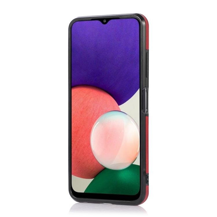 For Samsung Galaxy A22 5G Calf Texture Magnetic Card Bag PU Phone Case