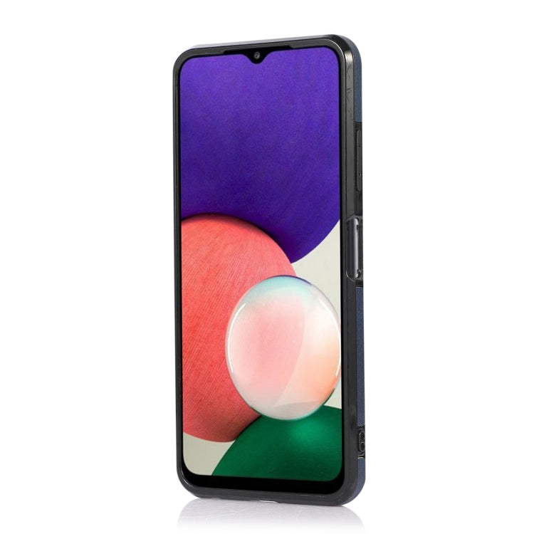 For Samsung Galaxy A22 5G Calf Texture Magnetic Card Bag PU Phone Case