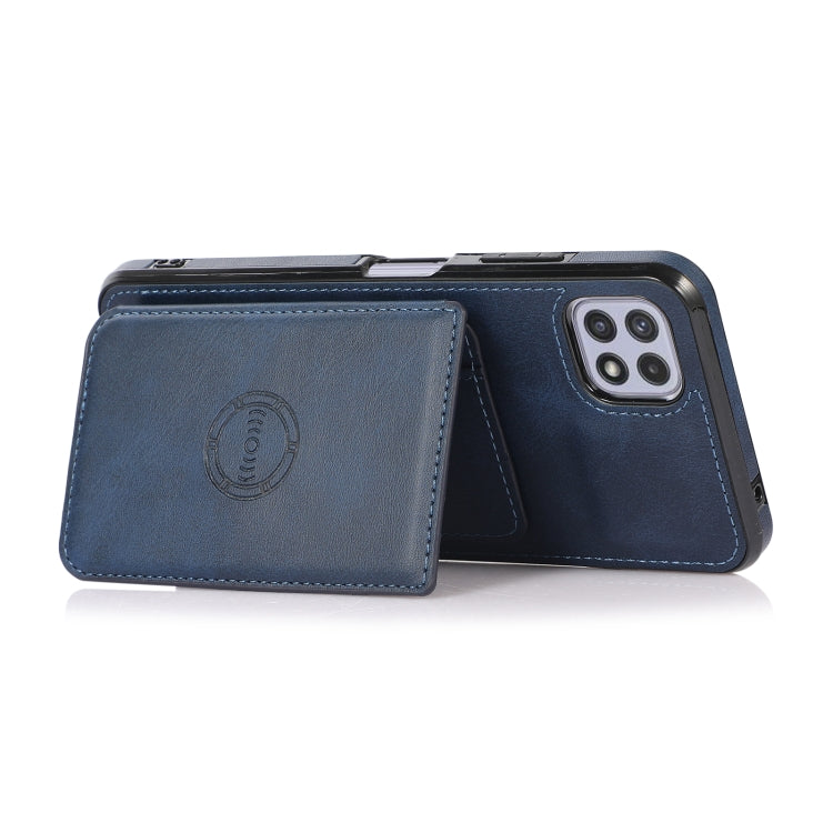 For Samsung Galaxy A22 5G Calf Texture Magnetic Card Bag PU Phone Case