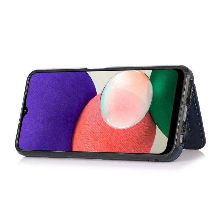 For Samsung Galaxy A22 5G Calf Texture Magnetic Card Bag PU Phone Case