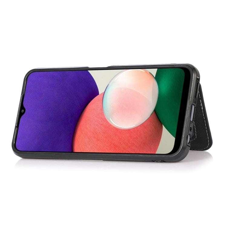 For Samsung Galaxy A22 5G Calf Texture Magnetic Card Bag PU Phone Case