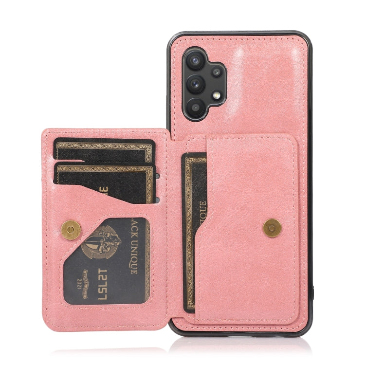 For Samsung Galaxy A32 4G Calf Texture Magnetic Card Bag PU Phone Case