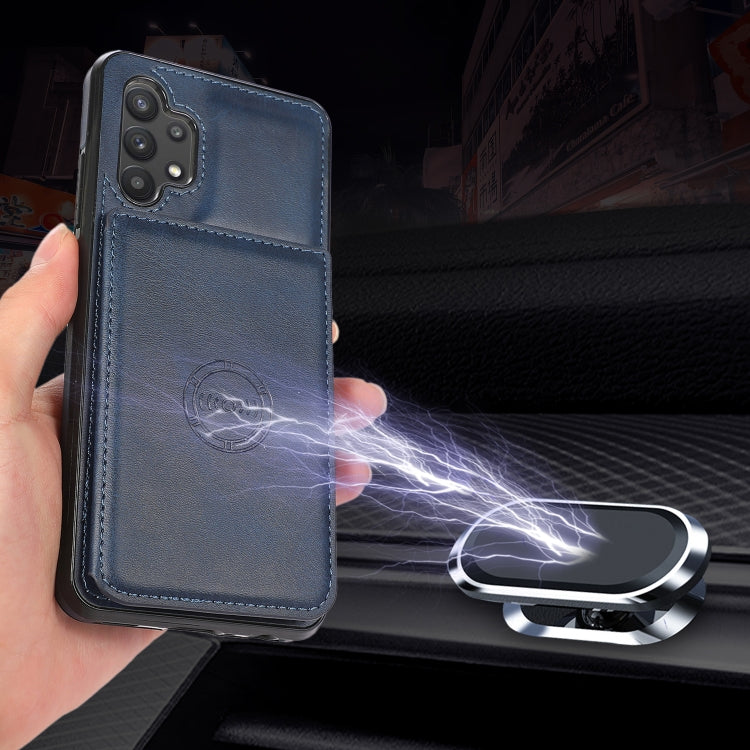 For Samsung Galaxy A32 4G Calf Texture Magnetic Card Bag PU Phone Case