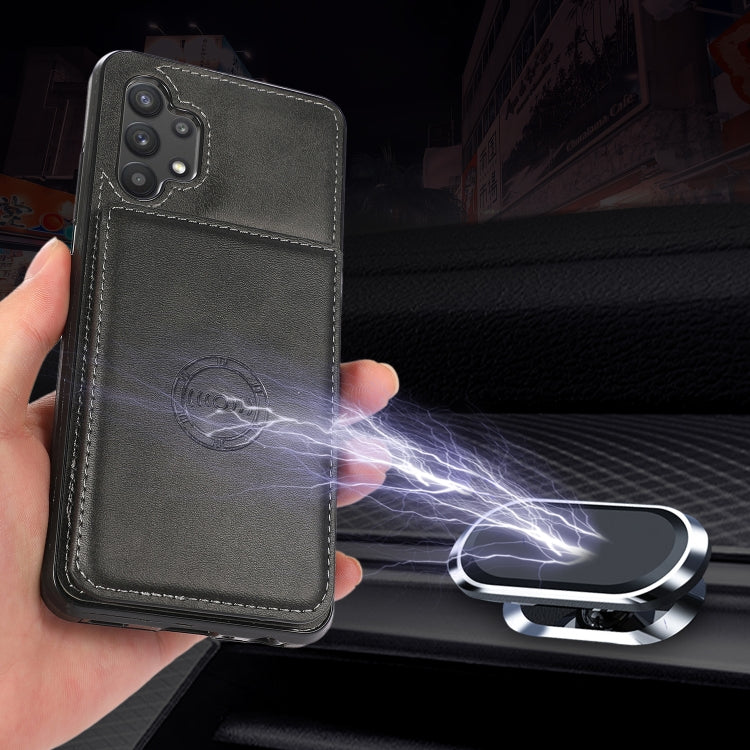 For Samsung Galaxy A32 4G Calf Texture Magnetic Card Bag PU Phone Case
