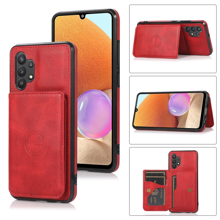 For Samsung Galaxy A32 5G Calf Texture Magnetic Card Bag PU Phone Case