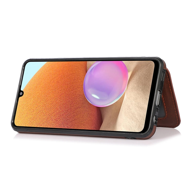 For Samsung Galaxy A32 5G Calf Texture Magnetic Card Bag PU Phone Case