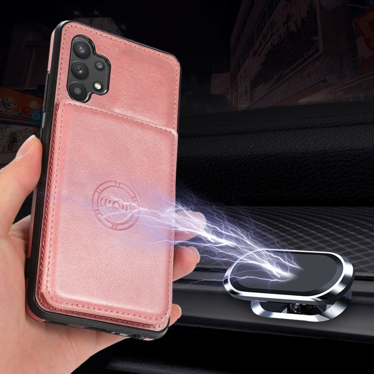 For Samsung Galaxy A32 5G Calf Texture Magnetic Card Bag PU Phone Case