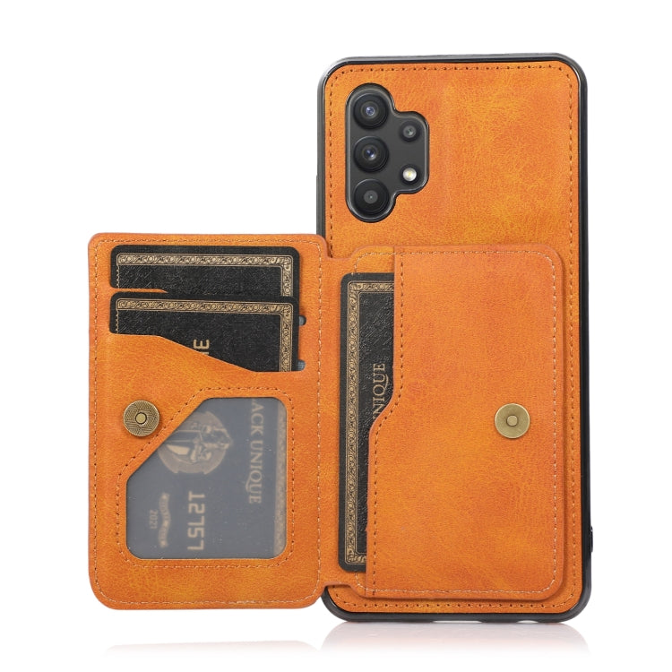 For Samsung Galaxy A32 5G Calf Texture Magnetic Card Bag PU Phone Case