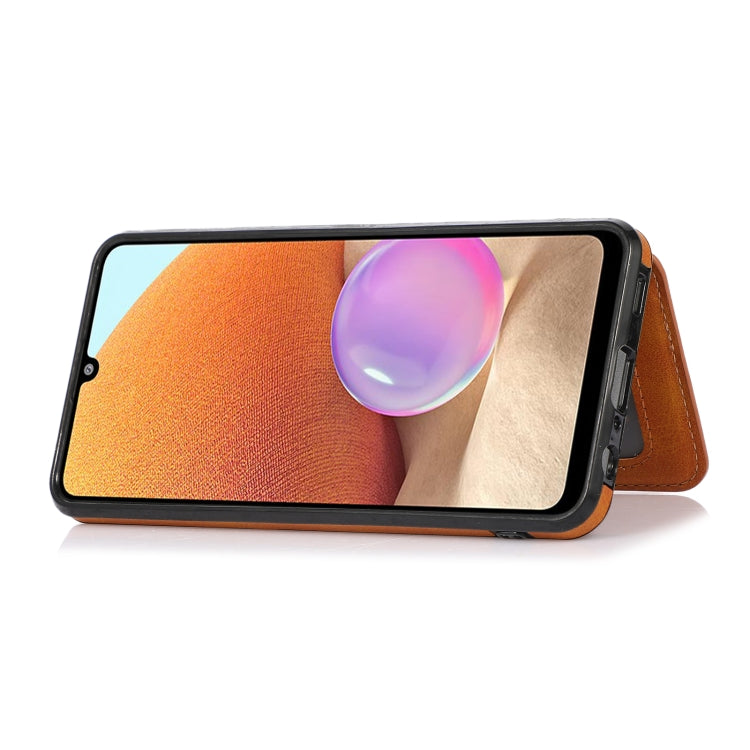 For Samsung Galaxy A32 5G Calf Texture Magnetic Card Bag PU Phone Case