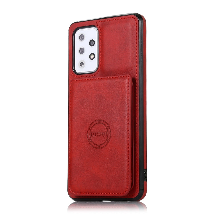 For Samsung Galaxy A52 5G Calf Texture Magnetic Card Bag PU Phone Case