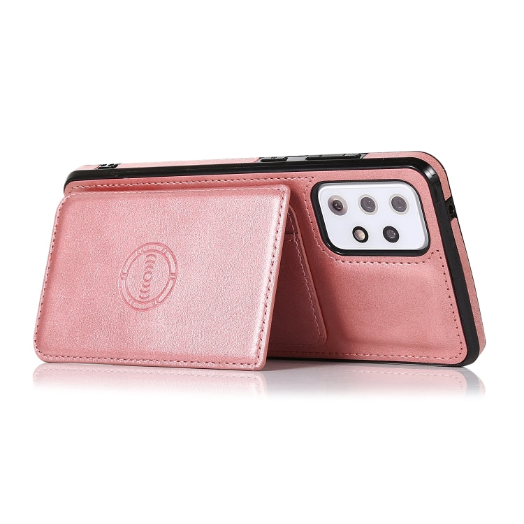 For Samsung Galaxy A52 5G Calf Texture Magnetic Card Bag PU Phone Case