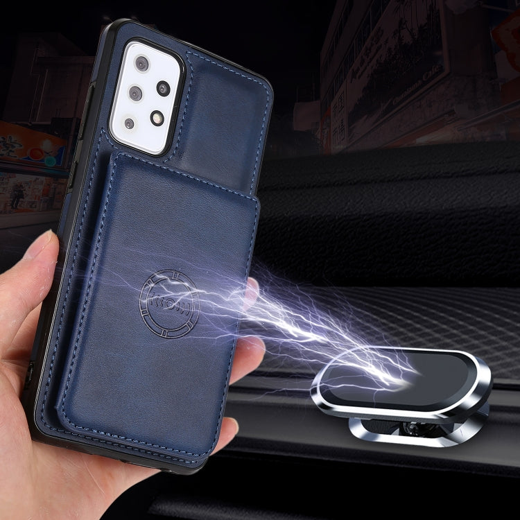 For Samsung Galaxy A52 5G Calf Texture Magnetic Card Bag PU Phone Case