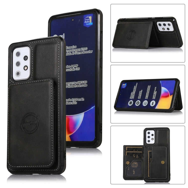 For Samsung Galaxy A52 5G Calf Texture Magnetic Card Bag PU Phone Case