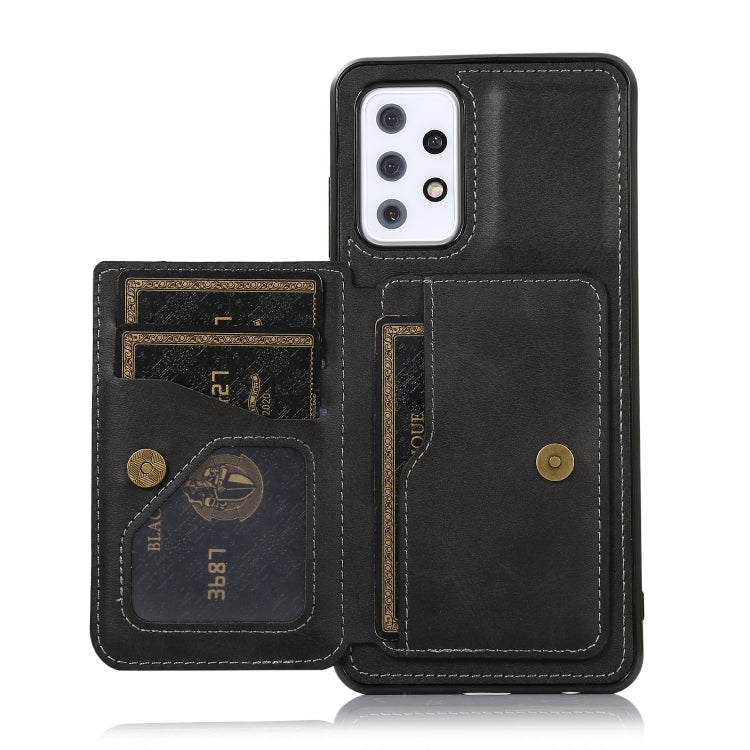 For Samsung Galaxy A52 5G Calf Texture Magnetic Card Bag PU Phone Case