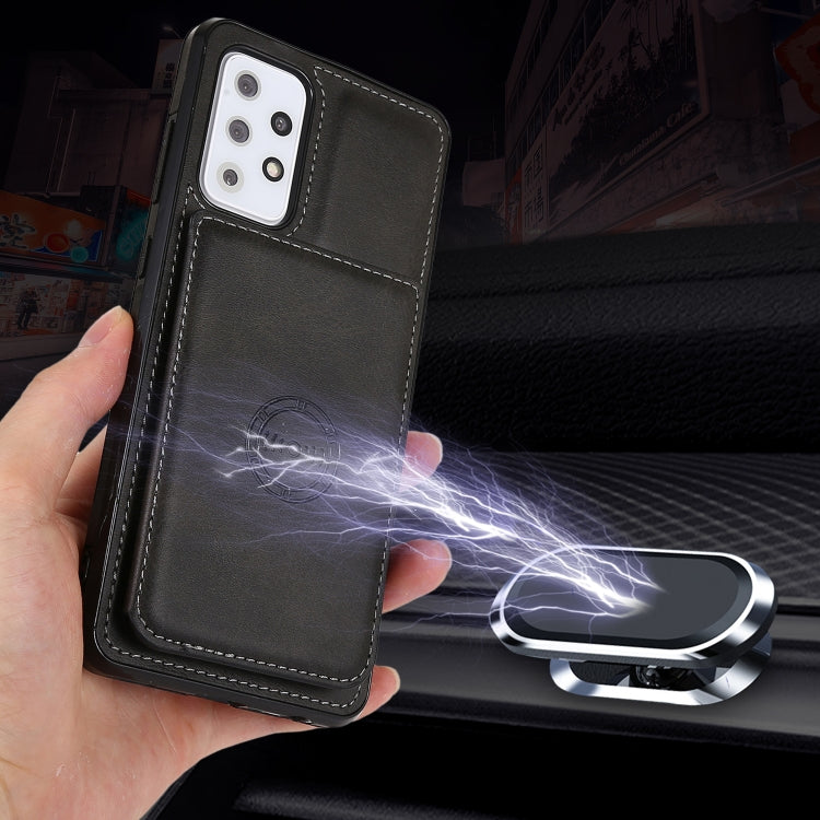 For Samsung Galaxy A52 5G Calf Texture Magnetic Card Bag PU Phone Case