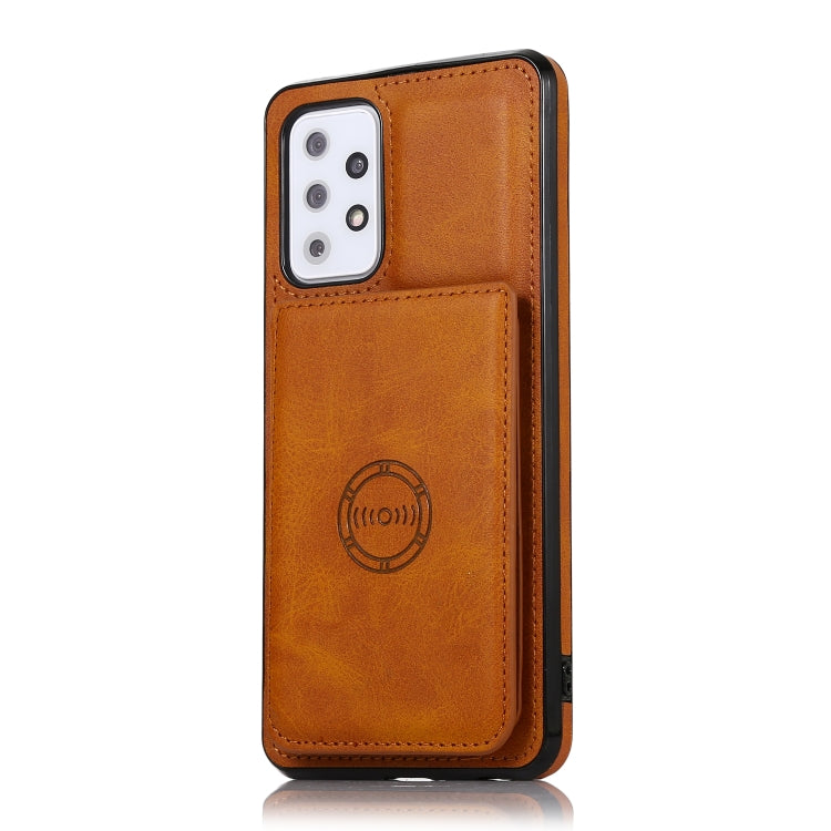 For Samsung Galaxy A52 5G Calf Texture Magnetic Card Bag PU Phone Case