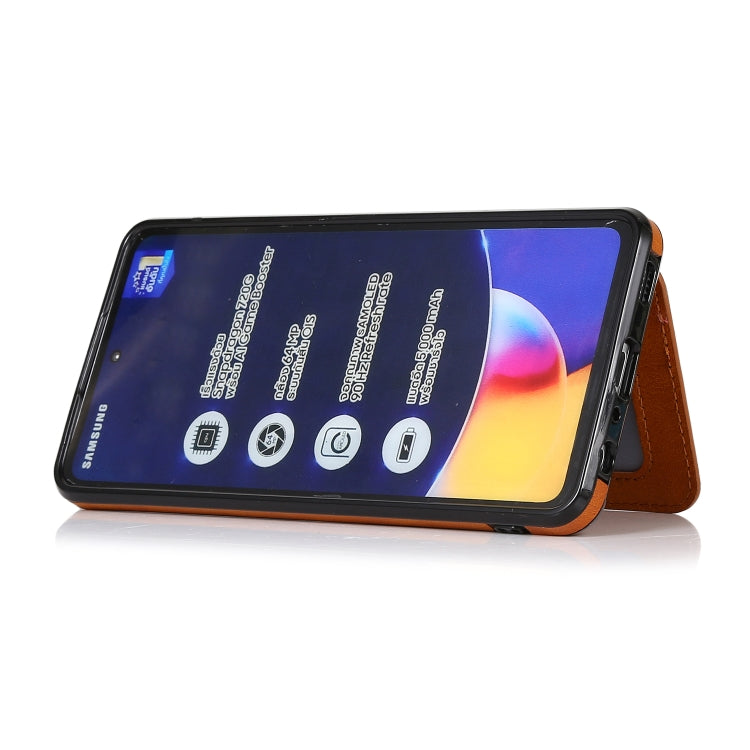 For Samsung Galaxy A52 5G Calf Texture Magnetic Card Bag PU Phone Case
