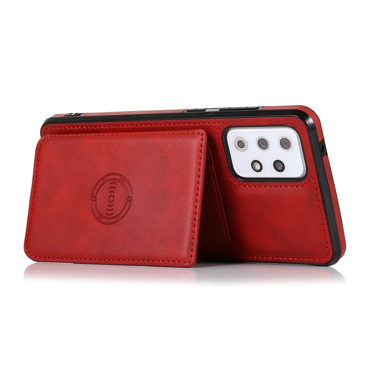 For Samsung Galaxy A72 5G Calf Texture Magnetic Card Bag PU Phone Case