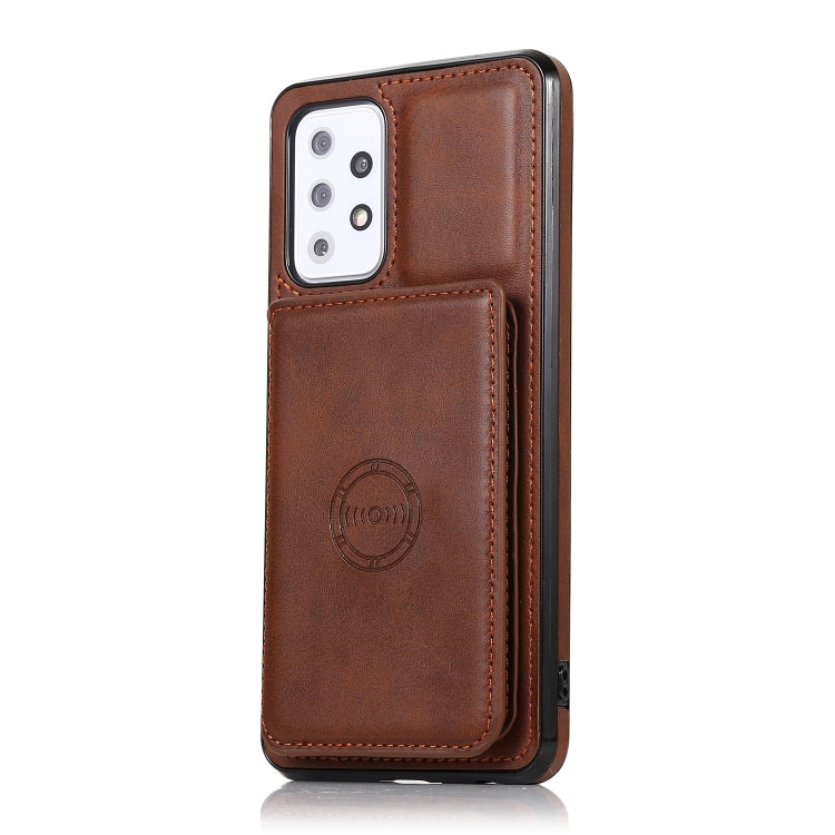 For Samsung Galaxy A72 5G Calf Texture Magnetic Card Bag PU Phone Case