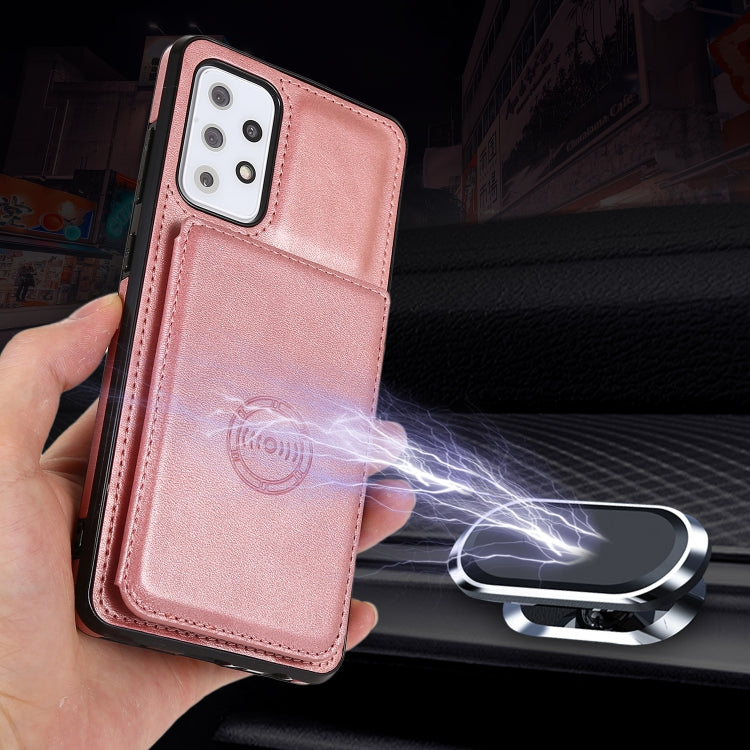 For Samsung Galaxy A72 5G Calf Texture Magnetic Card Bag PU Phone Case