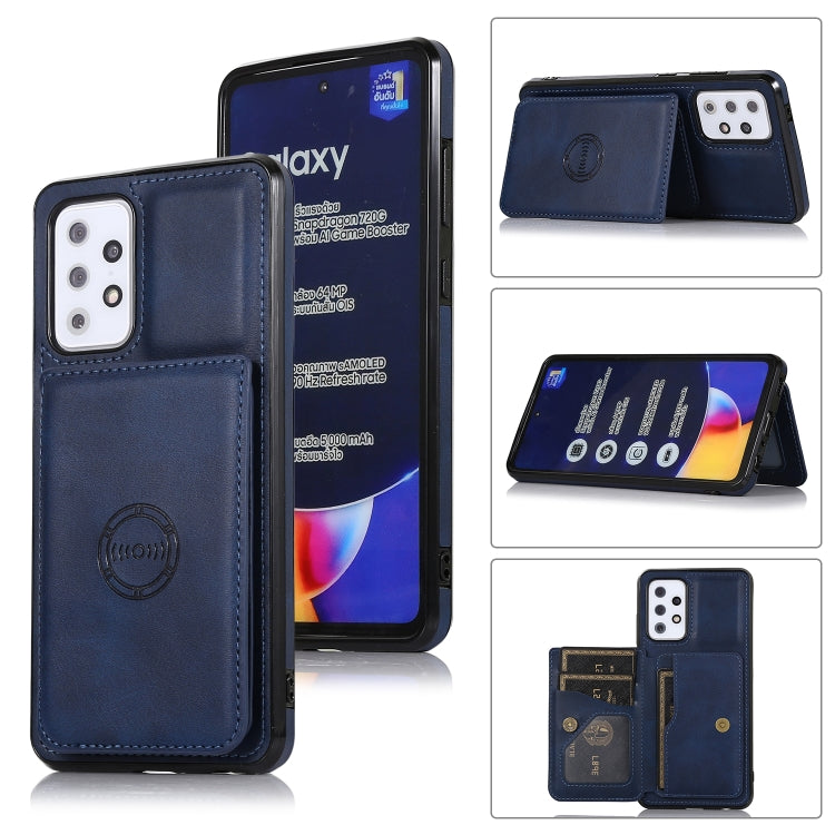 For Samsung Galaxy A72 5G Calf Texture Magnetic Card Bag PU Phone Case