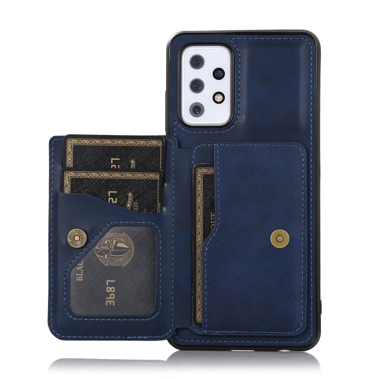 For Samsung Galaxy A72 5G Calf Texture Magnetic Card Bag PU Phone Case
