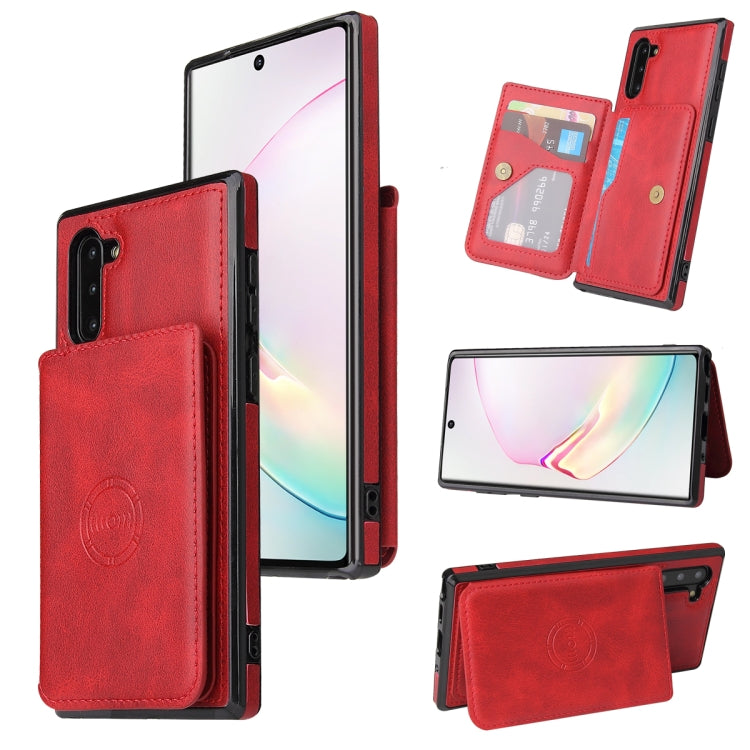 For Samsung Galaxy Note10 Calf Texture Magnetic Card Bag PU Phone Case