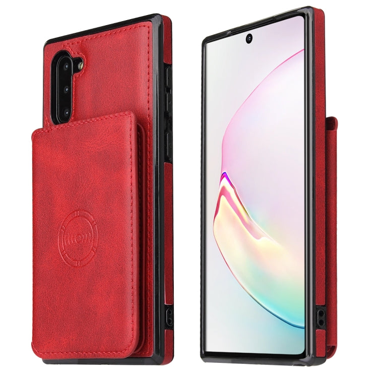 For Samsung Galaxy Note10 Calf Texture Magnetic Card Bag PU Phone Case