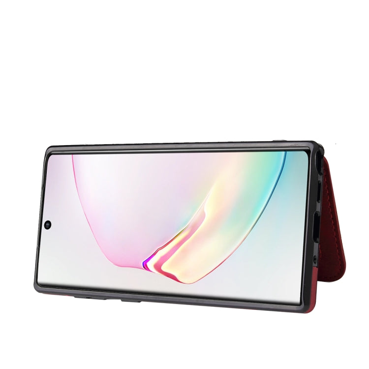For Samsung Galaxy Note10 Calf Texture Magnetic Card Bag PU Phone Case