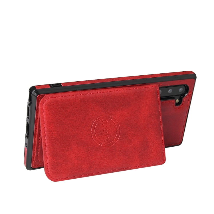 For Samsung Galaxy Note10 Calf Texture Magnetic Card Bag PU Phone Case